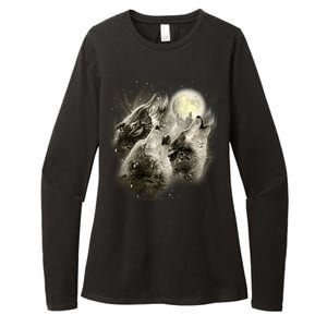 Wolf Howl Womens CVC Long Sleeve Shirt