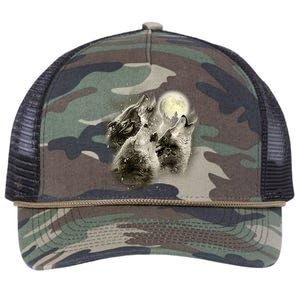 Wolf Howl Retro Rope Trucker Hat Cap