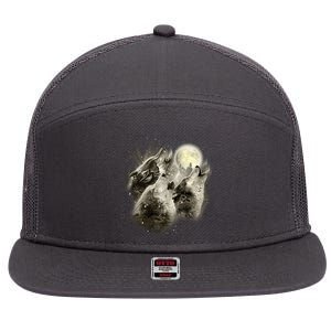 Wolf Howl 7 Panel Mesh Trucker Snapback Hat