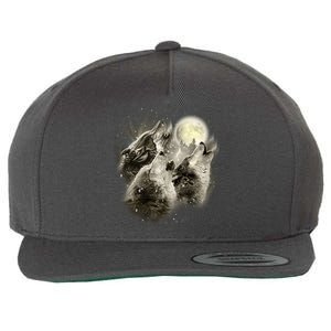 Wolf Howl Wool Snapback Cap