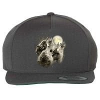 Wolf Howl Wool Snapback Cap