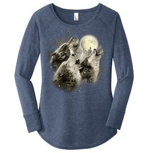 Wolf Howl Women's Perfect Tri Tunic Long Sleeve Shirt