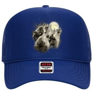 Wolf Howl High Crown Mesh Back Trucker Hat