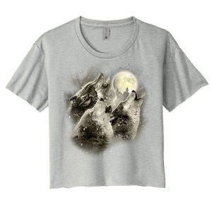 Wolf Howl Women's Crop Top Tee