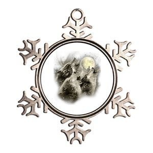 Wolf Howl Metallic Star Ornament