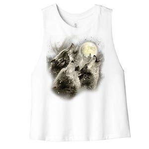 Wolf Howl Women's Racerback Cropped Tank