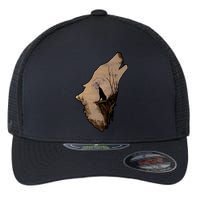 Wolf Howling Alone Flexfit Unipanel Trucker Cap