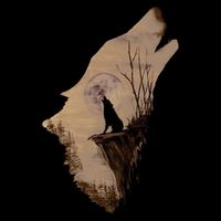 Wolf Howling Alone Flexfit Unipanel Trucker Cap
