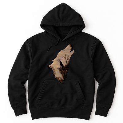 Wolf Howling Alone Hoodie