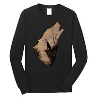 Wolf Howling Alone Long Sleeve Shirt