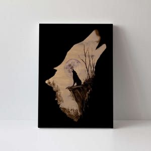 Wolf Howling Alone Canvas