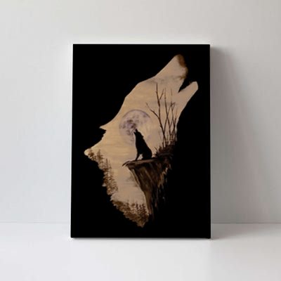 Wolf Howling Alone Canvas