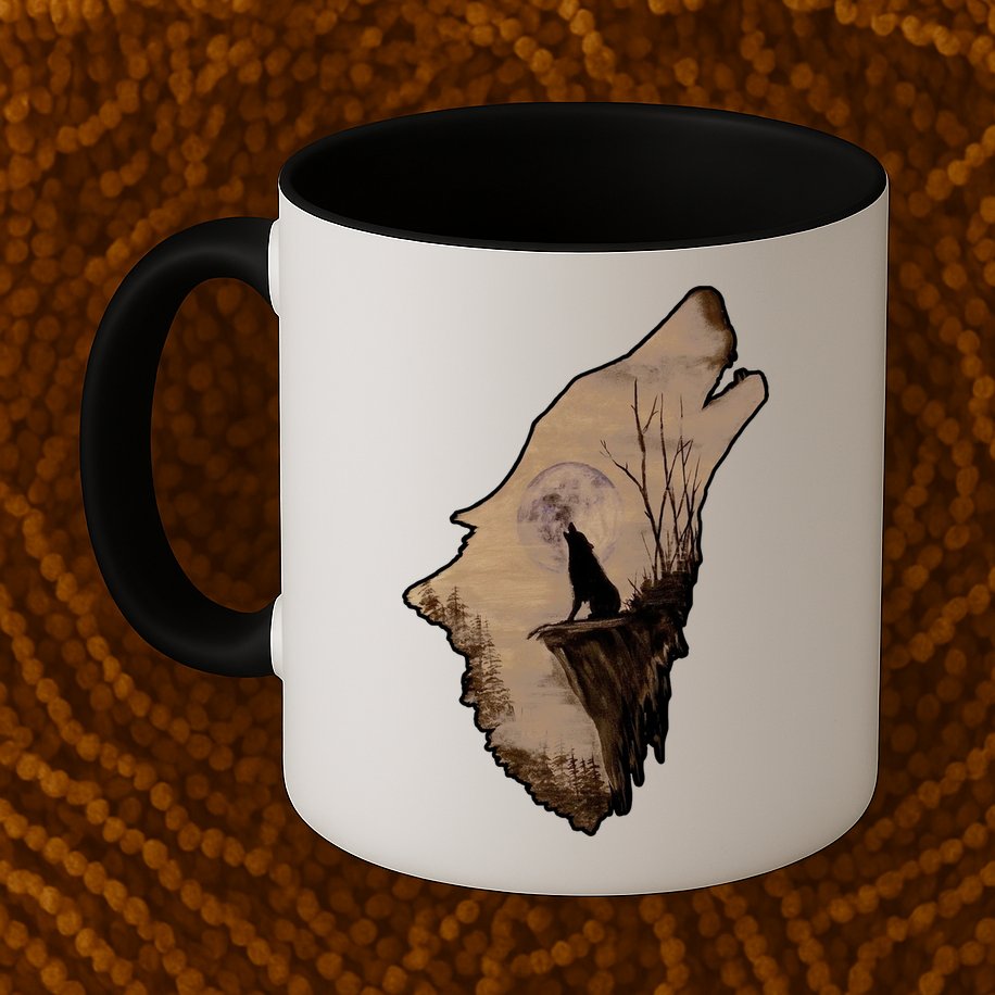 Wolf Howling Alone Mug