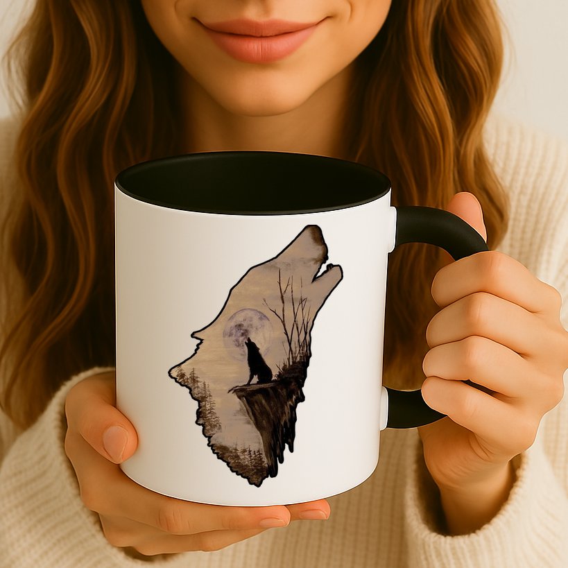Wolf Howling Alone Mug