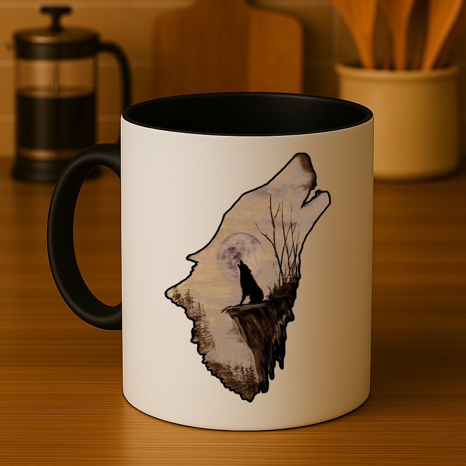 Wolf Howling Alone Mug