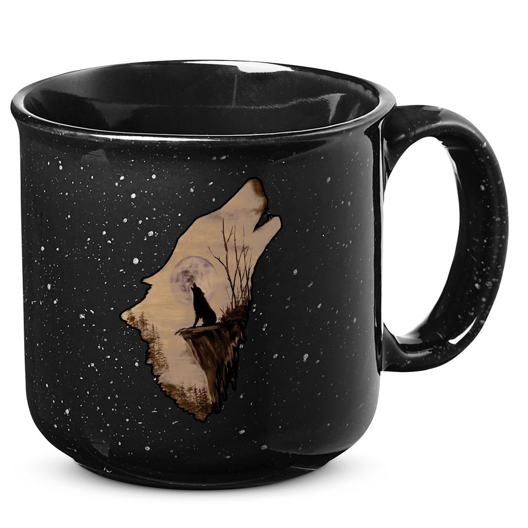 Wolf Howling Alone 15oz Campfire Ceramic Mug