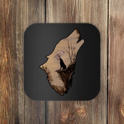 Wolf Howling Alone Coaster