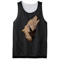 Wolf Howling Alone Mesh Reversible Basketball Jersey Tank