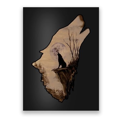 Wolf Howling Alone Poster