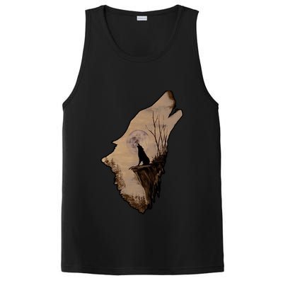 Wolf Howling Alone PosiCharge Competitor Tank