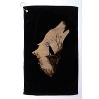 Wolf Howling Alone Golf Towel