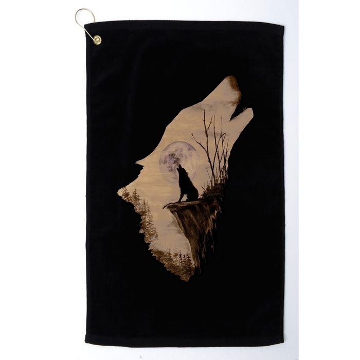 Wolf Howling Alone Golf Towel