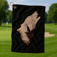 Wolf Howling Alone Golf Towel