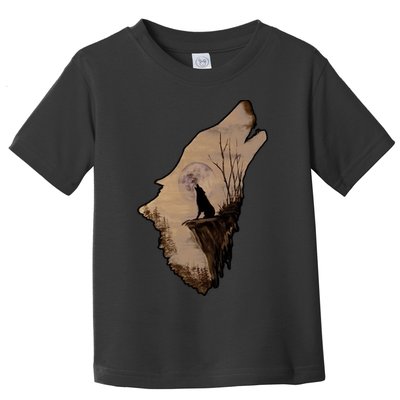 Wolf Howling Alone Toddler T-Shirt