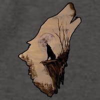 Wolf Howling Alone Vector Backpack