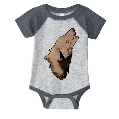 Wolf Howling Alone Infant Baby Jersey Bodysuit