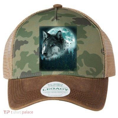 Wolf Moon Forest Wilderness  Legacy Tie Dye Trucker Hat