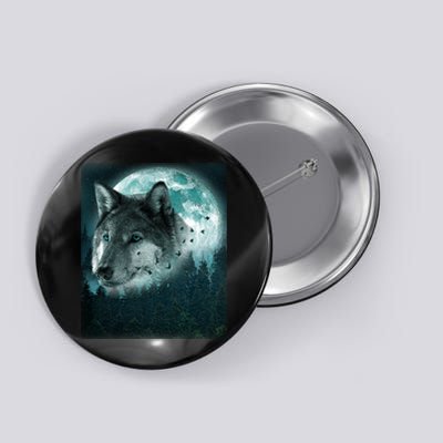 Wolf Moon Forest Wilderness  Button