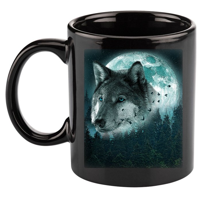 Wolf Moon Forest Wilderness  11oz C Handle Ceramic Mug