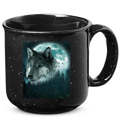 Wolf Moon Forest Wilderness  15oz Campfire Ceramic Mug