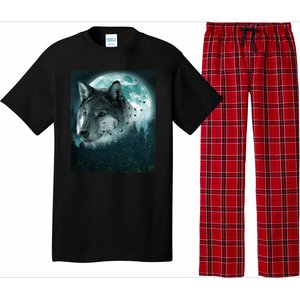 Wolf Moon Forest Wilderness  Pajama Set