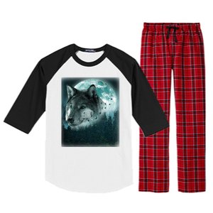 Wolf Moon Forest Wilderness  Raglan Sleeve Pajama Set