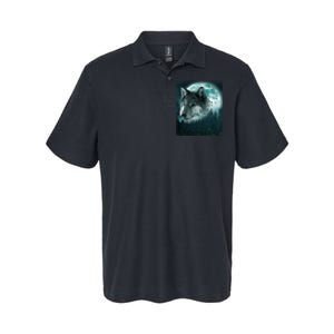 Wolf Moon Forest Wilderness  Softstyle Adult Sport Polo