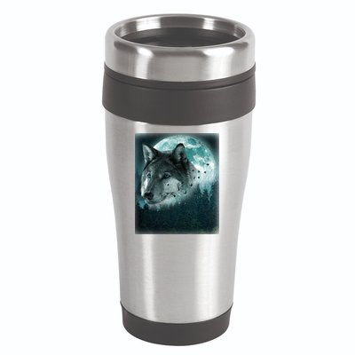 Wolf Moon Forest Wilderness  16oz Travel Tumbler