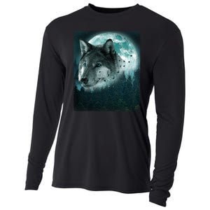 Wolf Moon Forest Wilderness  Cooling Performance Long Sleeve Crew