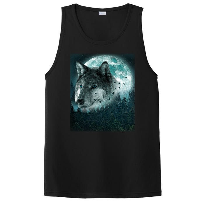 Wolf Moon Forest Wilderness  PosiCharge Competitor Tank