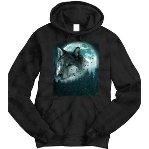 Wolf Moon Forest Wilderness  Tie Dye Hoodie