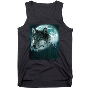 Wolf Moon Forest Wilderness  Tank Top