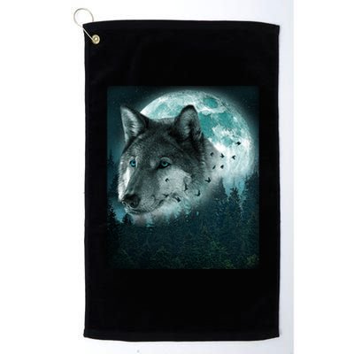 Wolf Moon Forest Wilderness  Platinum Collection Golf Towel