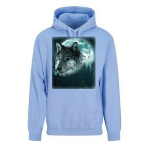 Wolf Moon Forest Wilderness  Unisex Surf Hoodie