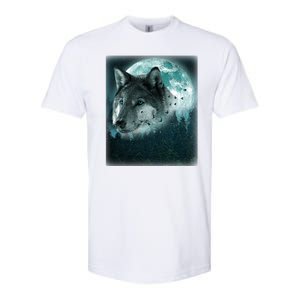 Wolf Moon Forest Wilderness  Softstyle CVC T-Shirt