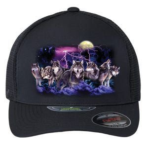 Wolf Night Hunt Flexfit Unipanel Trucker Cap