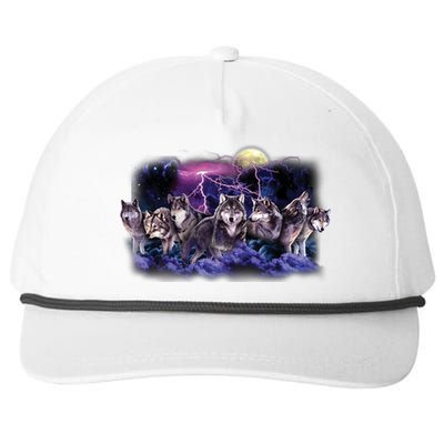 Wolf Night Hunt Snapback Five-Panel Rope Hat