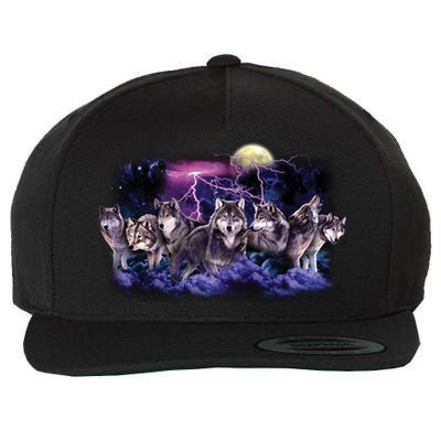 Wolf Night Hunt Wool Snapback Cap