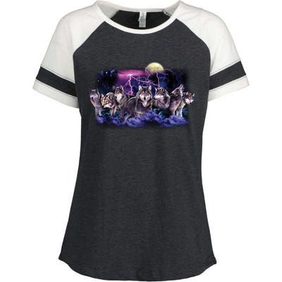 Wolf Night Hunt Enza Ladies Jersey Colorblock Tee