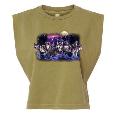 Wolf Night Hunt Garment-Dyed Women's Muscle Tee